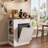 10 Gallon Tilt-Out Trash Cabinet with Drop Leaf, Drawer & 3 Side Shelves, White