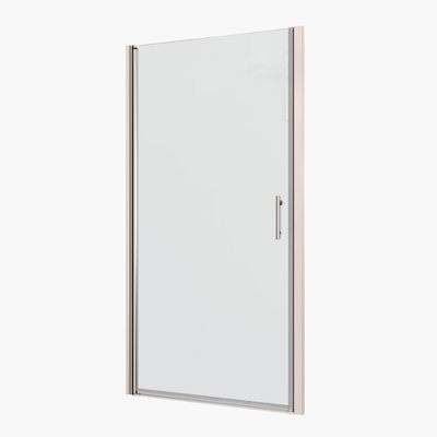 1 3/8" Adjustment,Universal Pivot Shower Door, Open Outside, With 1/4" Tempered Glass Finish 3272