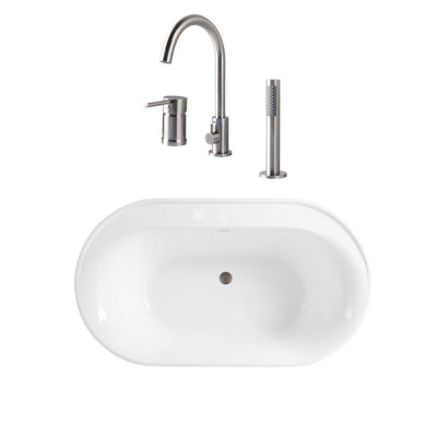 60'' x 32.50'' Freestanding Soaking Acrylic Bathtub