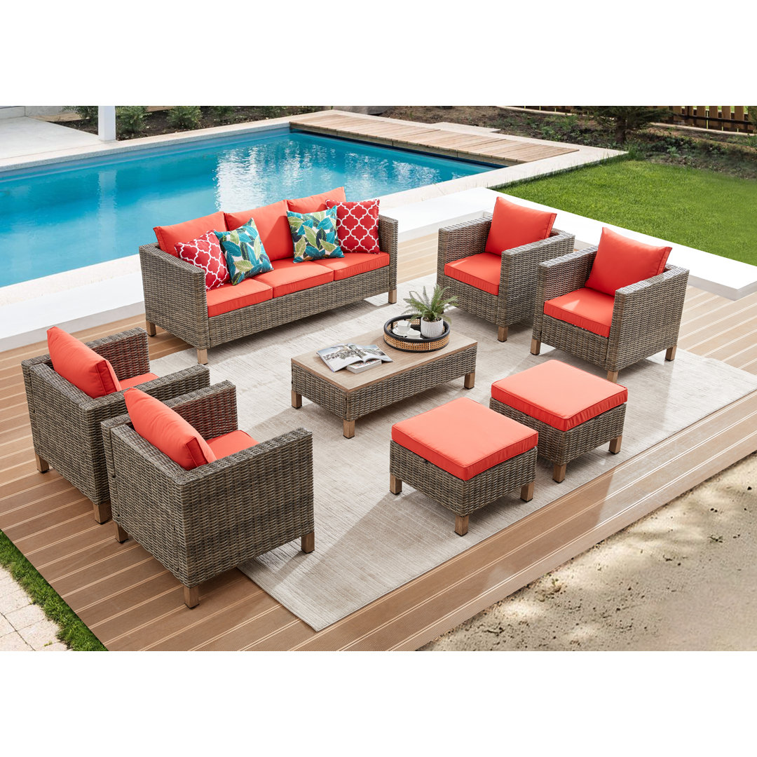 Duponta 8 Piece Sectional Seating Group with Cushions Latitude Run® Cushion 