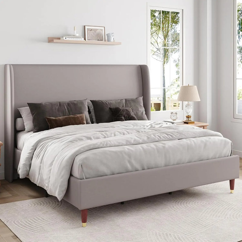 Structure de lit Premium Premium en gris clair