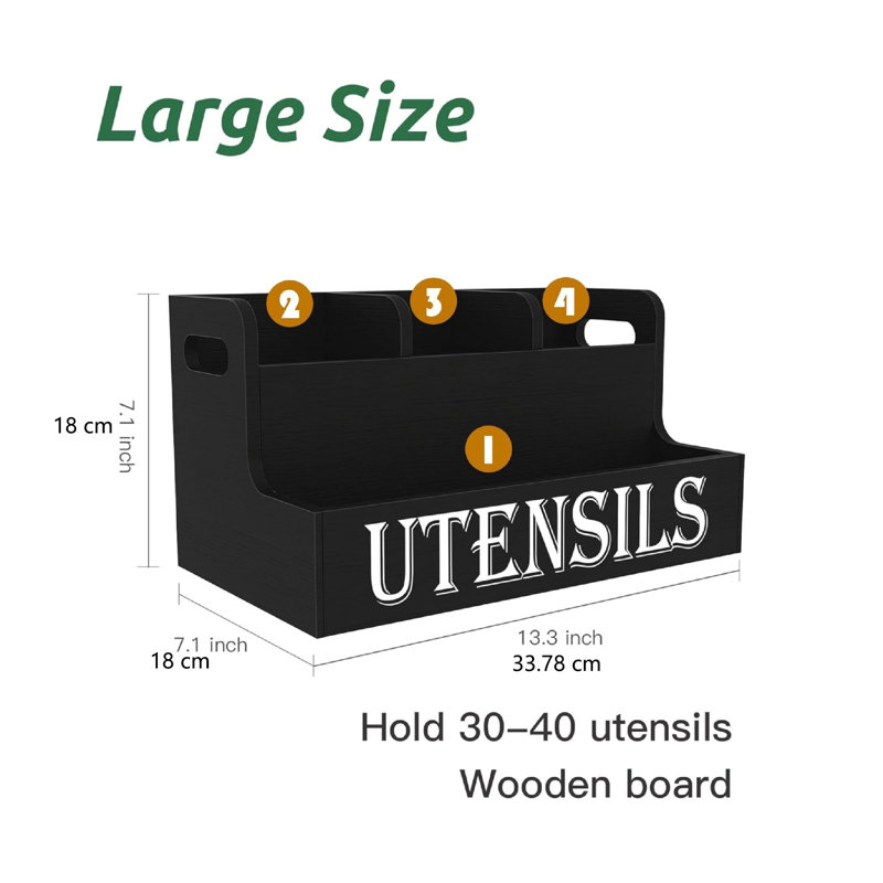 Wood Rectangle Flatware Caddy