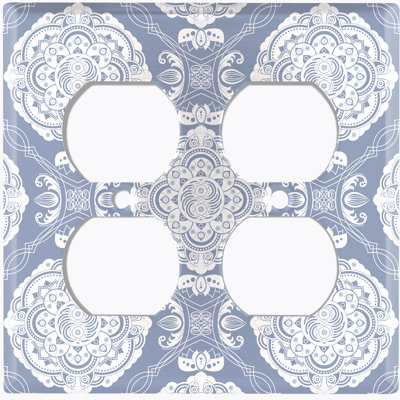 Patterned 2 - Gang Duplex Outlet Standard Wall Plate