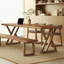 Bureau rectangulaire en bois massif noyer clair-1577230022
