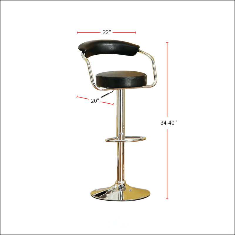 Ensemble de 2 tabourets de bar en similicuir noir