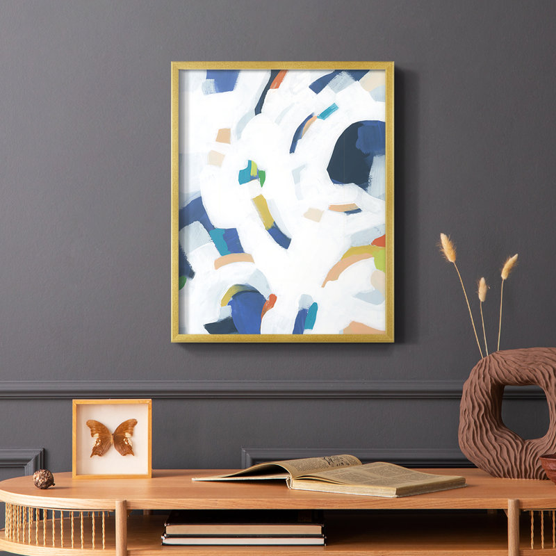 Bright Orbit II, reproduction encadrée - bois massif, Or, H 28 po x l 22 po