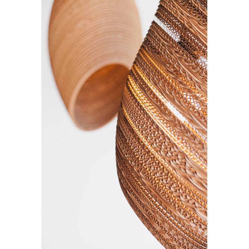 Scraplights Organic Nest Recycled Cardboard Pendant Light, Natural, 33" H x 13" W x 13" D