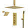 Thermostatic Shower Faucet System,16" & 6" Dual Shower Head with Rough-In Valve