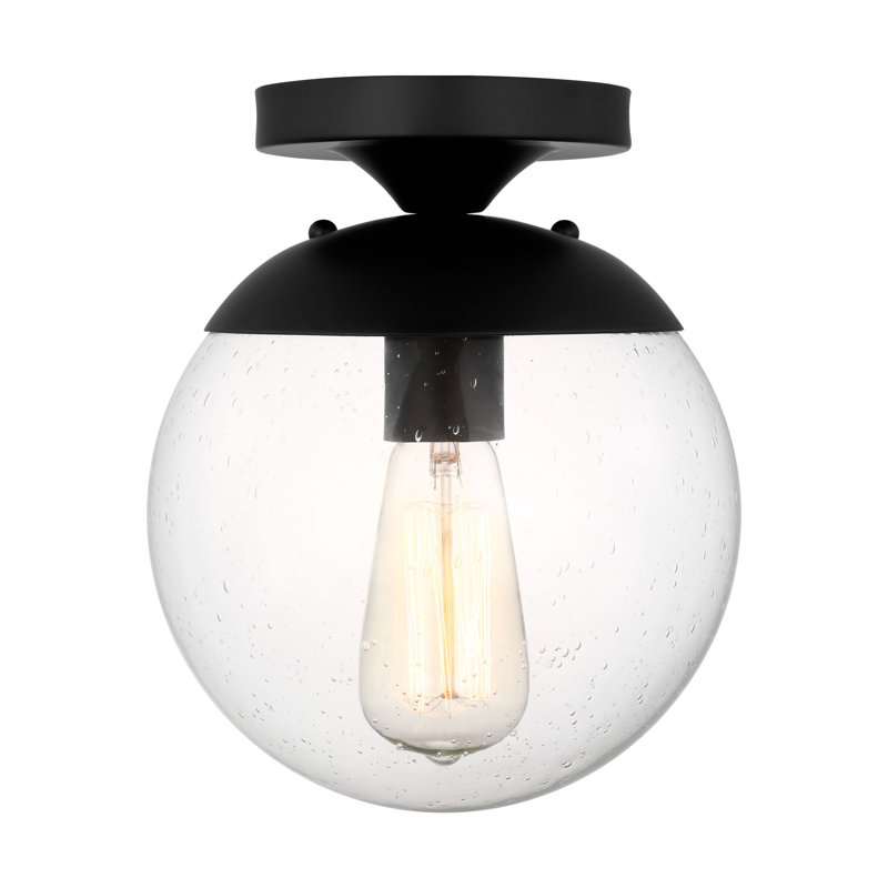 Leo 1 - Light Semi Flush Mount, Clear, No, Midnight Black