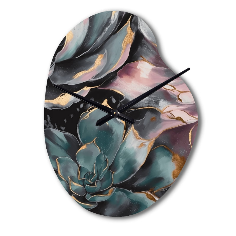 Green Serenade Of Succulents I - Horloge murale, Petit