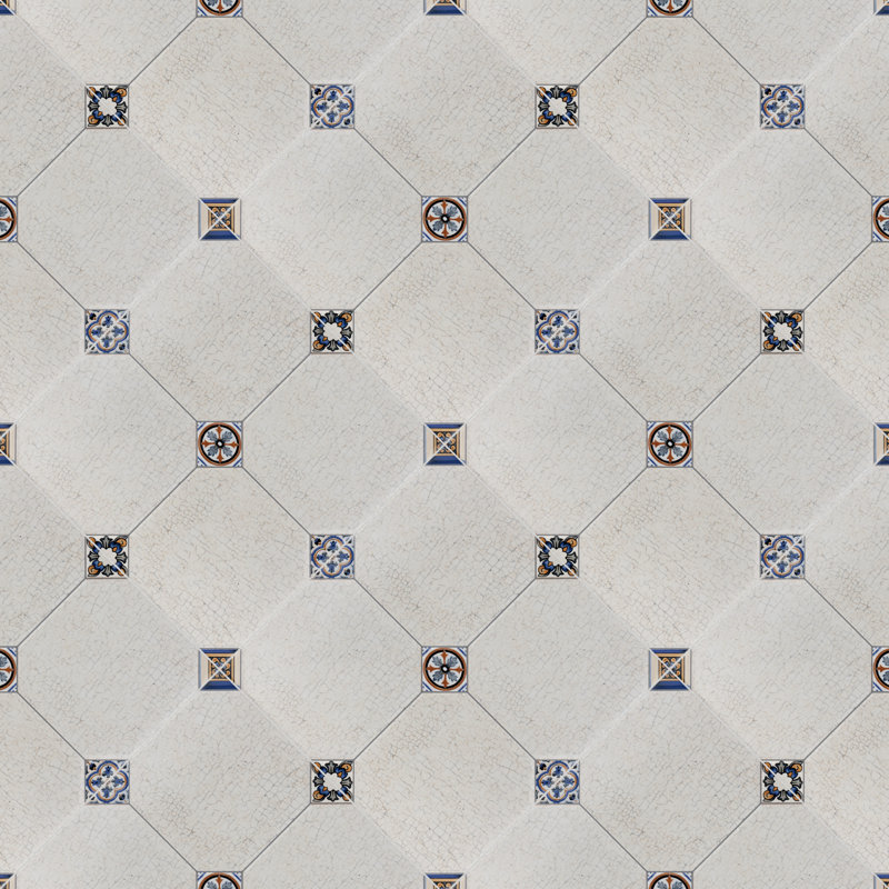 Carrelage mural et de plancher en porcelaine de 13 1/8 po x 13 1/8 po Manises Decor Blanco