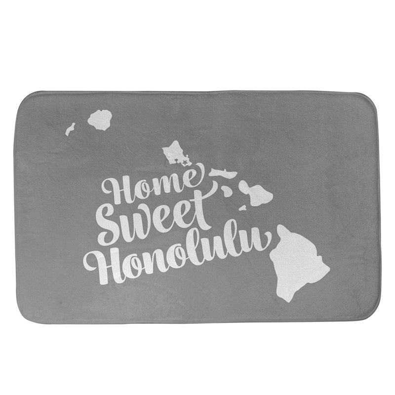 Tapis pour salle de bain honolulu hawaii, l 17 po x L 21 po, Gris
