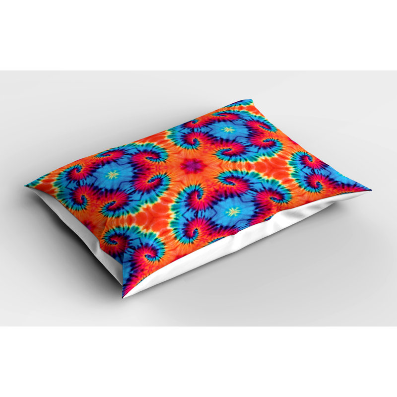 Vibrant Orange and Blue Microfiber Pillow Shams 2-Pack