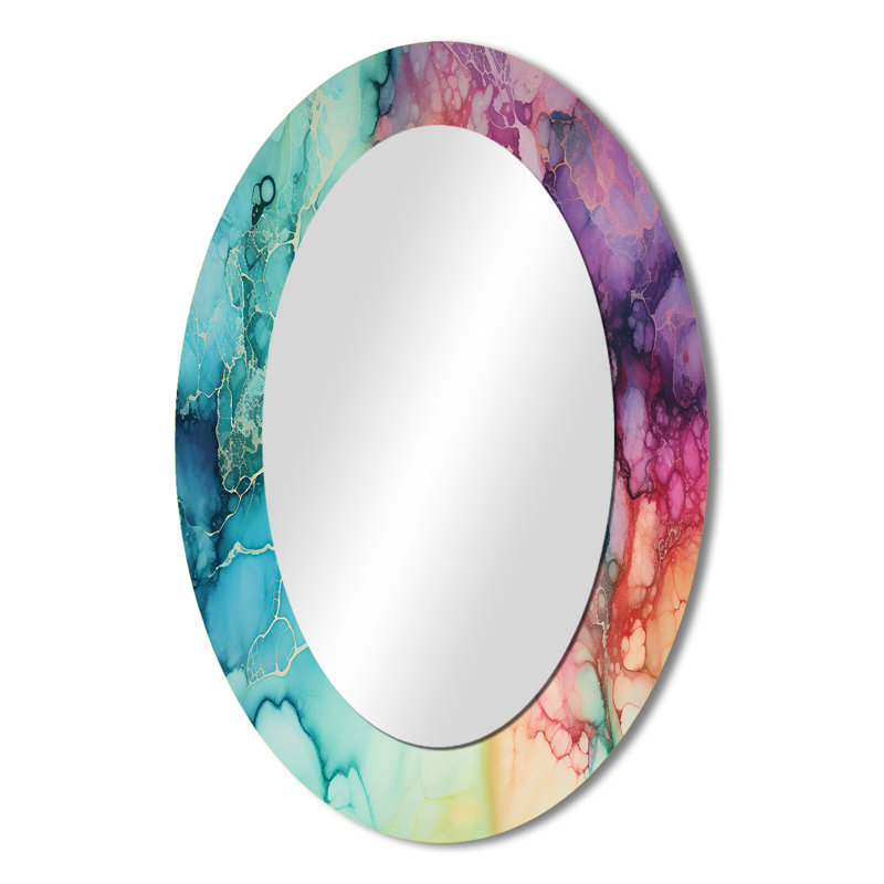 Miroir mural bleu sarcelle Borealis, 36 po x 24 po