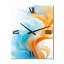 Horloge murale contemporaine à vagues abstraites orange et bleu II - Encre liquide abstraite-99636123
