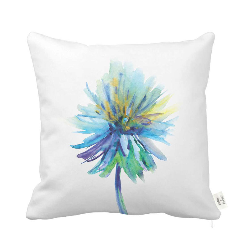 Reversible Throw Pillow, Blue/Green/Yellow