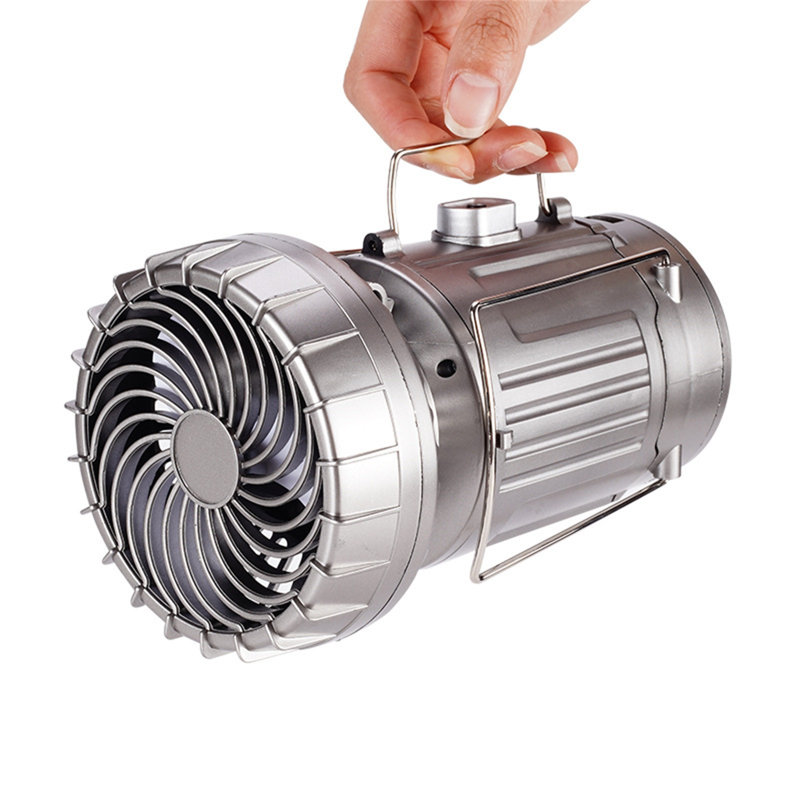 Lumières pour les amateurs de plein air Tente de camping avec ventilateur pliant, Silver
