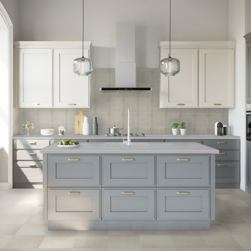 High Street Random Sized Porcelain Concrete Look Mosaic Wall & Floor Tile, Champagne