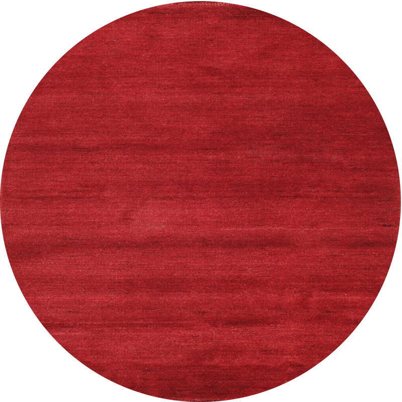 Tapis de zone rouge contemporaine, Rond 7 pi