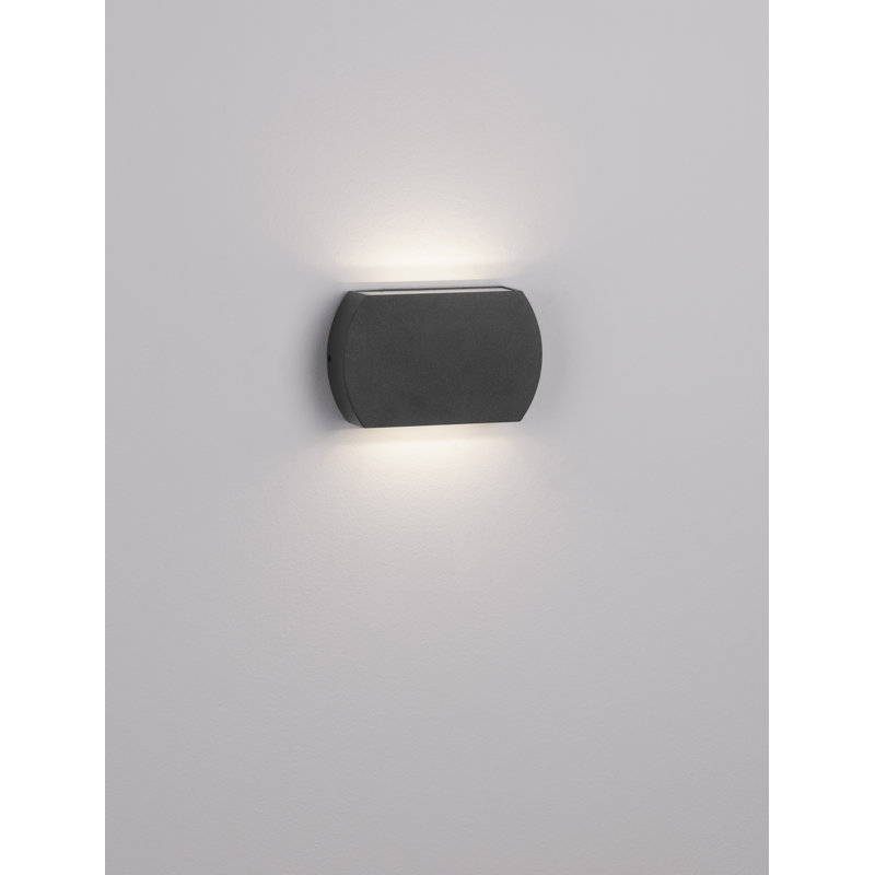 Black Integrated LED Outdoor Armed Sconce