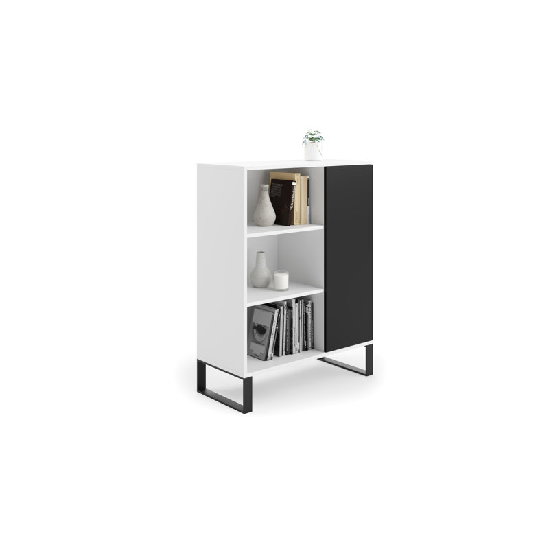 Hottenrott 1 - Door Rectangle Accent Cabinet, White/Black