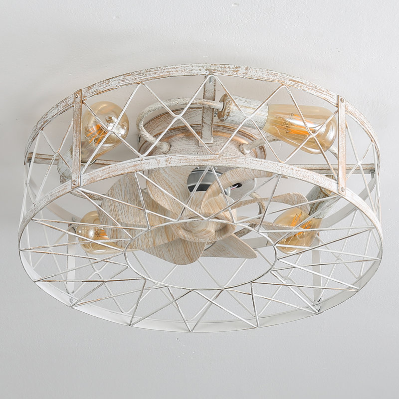 Ventilateur de plafond en cage 20 "avec ensembles d'éclairage et télécommande Platto