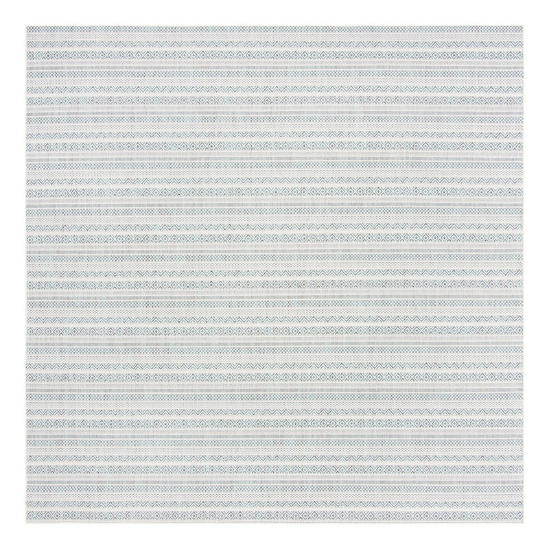 Tapis bleu sarcelle intérieur / extérieur Hewitt, Carré 10 pi