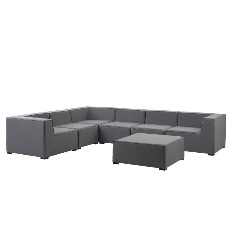 Haisleigh 7 Seater Large Corner Sofa, Grey