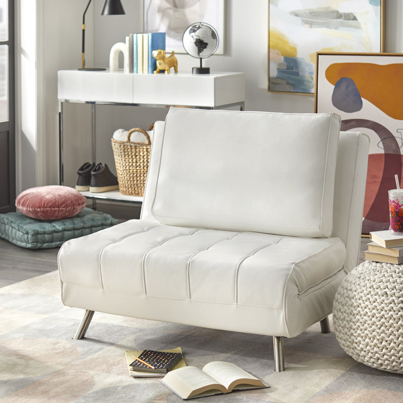 Twin 41.5'' Faux Leather Futon Chair
