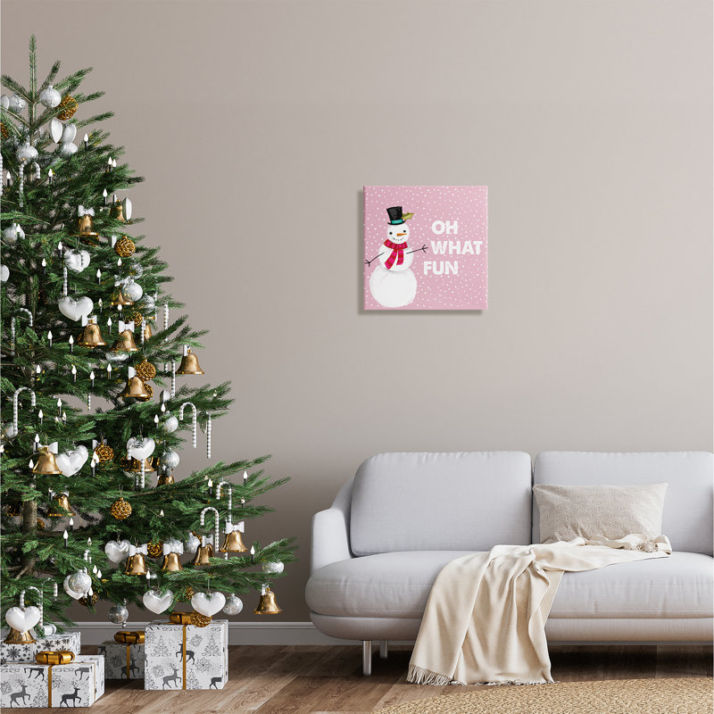 «The Holiday Aisle® Oh What Fun Snowman», art mural sur toile par Lula Bijoux & Co., H 17 po x l 17 po x P 1,5 po