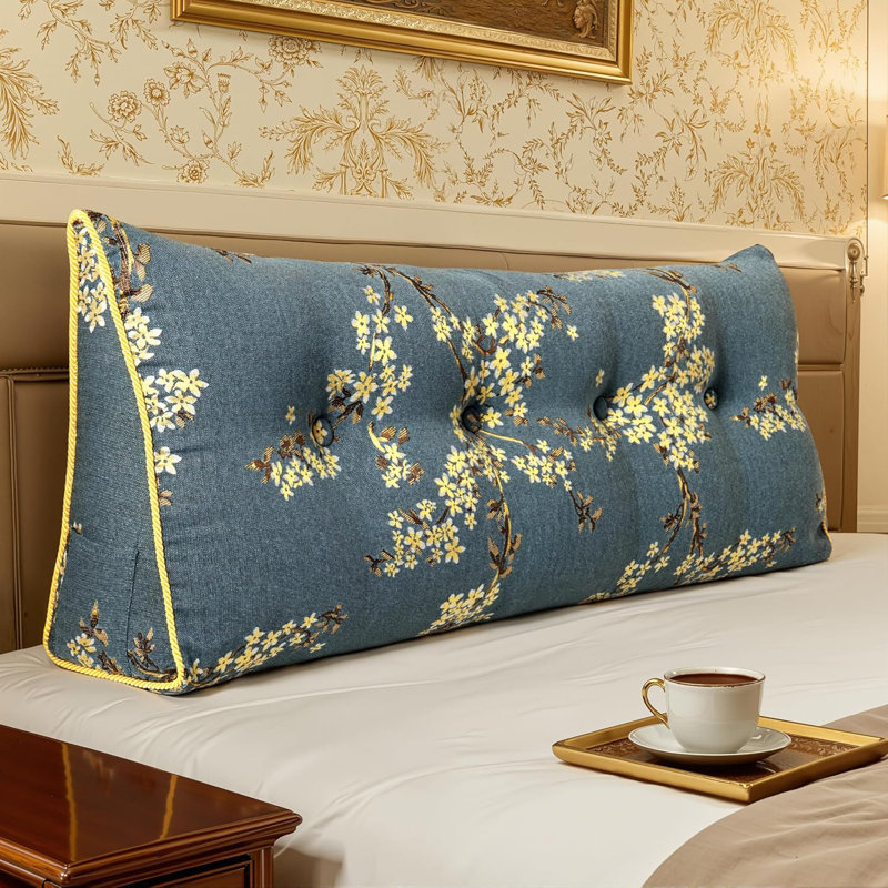 Coussin de soutien de dossier triangulaire en polyester, Lit double