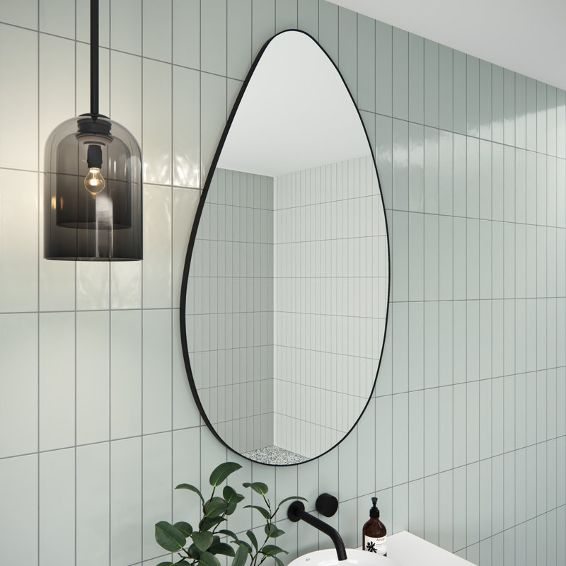 Miroir Starla, Noir, 28 po x 48 po, Asymétrique