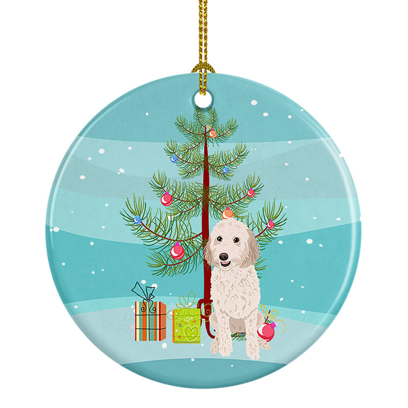 Ornement de Noël en céramique Doodle # 1, Crème Doodle # 1