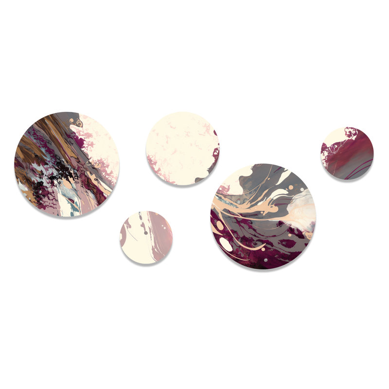 Celebration in Raspberry Blush II - Abstract Liquid Ink Metal Wall Décor