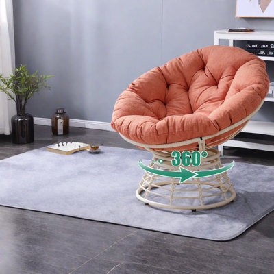 Chaises d'appoint pivotantes, salon moderne en métal pe rotin pour la maison