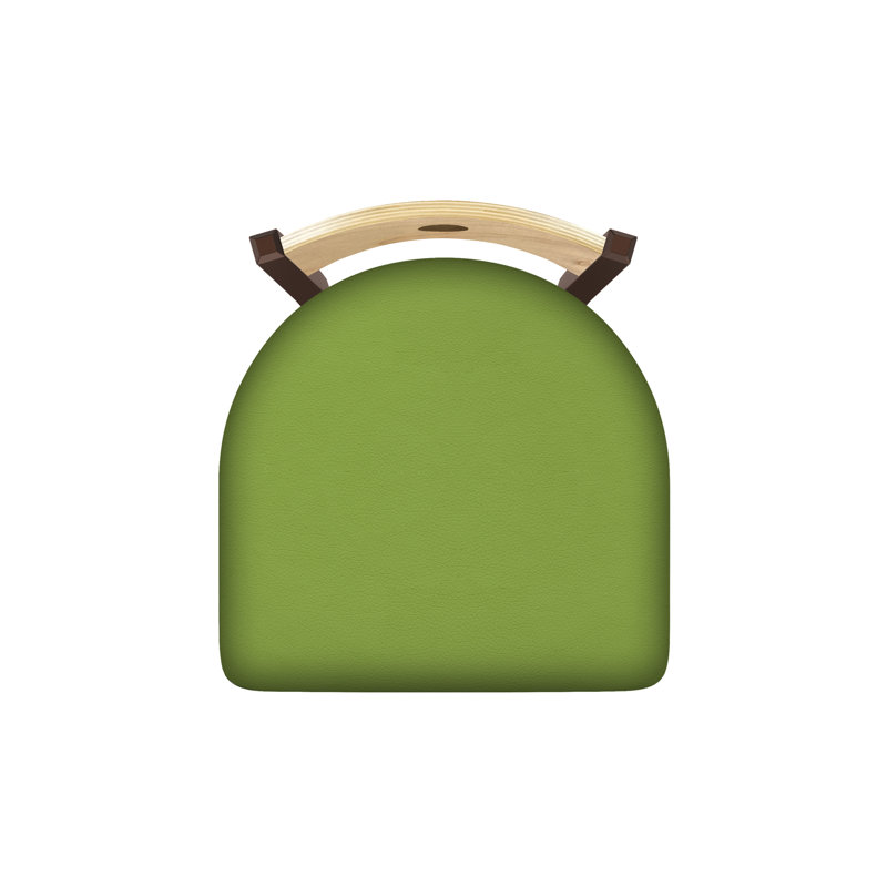 Tabouret pivotant Voltaire, Chêne naturel, Bronze, Siège Canter Kiwi Green / dossier en érable natu