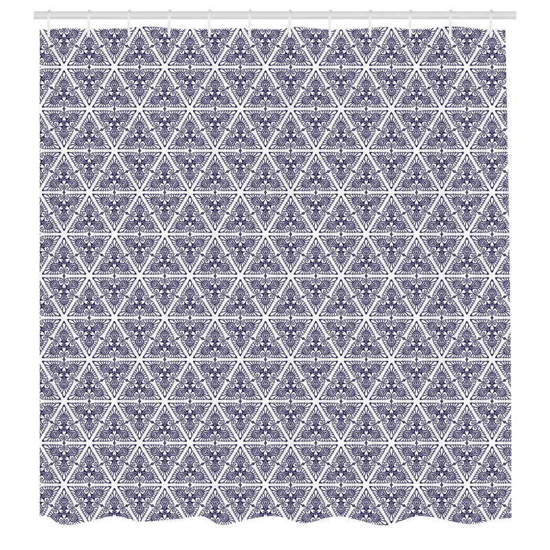 Ensemble de rideau de douche + crochets, H 69 po x l 70 po, Indigo foncé