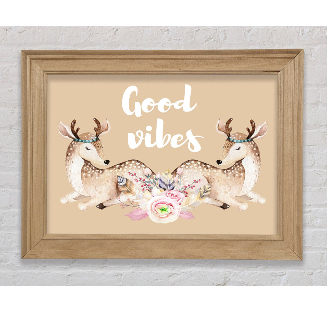 Good Vibes Woodland Animals - Einzelne Bilderrahmen Kunstdrucke