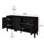 Crédence de style campagnard rustique américain de 60 po en forme de porte de soleil symétrique élégante avec meuble télé robuste avec tablettes réglables-406169534