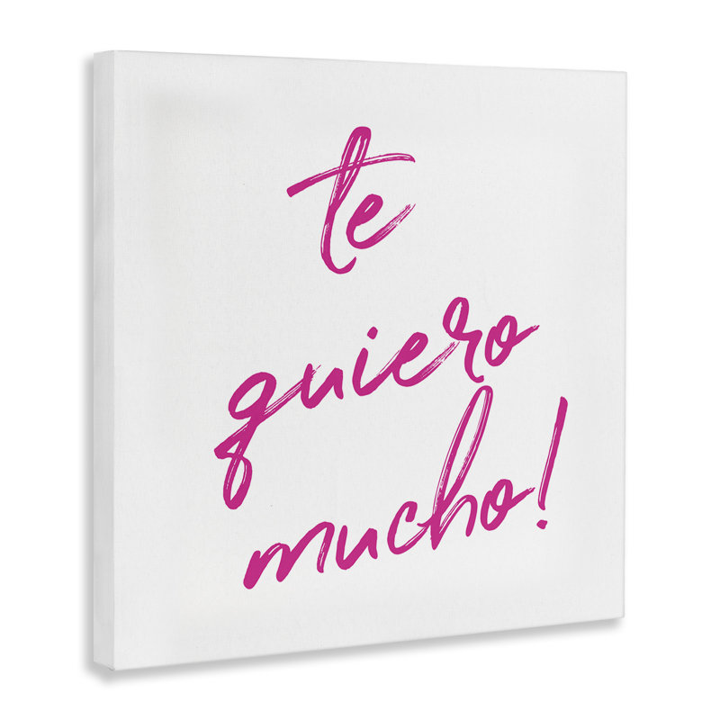 «Te Quiero loto Rosa», art mural sur toile par SD Graphics Studio, H 17 po x l 17 po