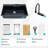 Drop In Waterfall Kitchen Sink - 33" X 22"  Composite Granite Quartz Single Bowl Workstation Kitchen Sink With Pull-Out Faucet