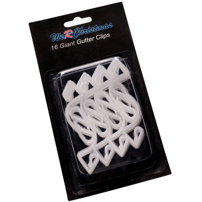 Large Gutter Hooks, Pack of 16 – Outdoor Christmas Light Clips
