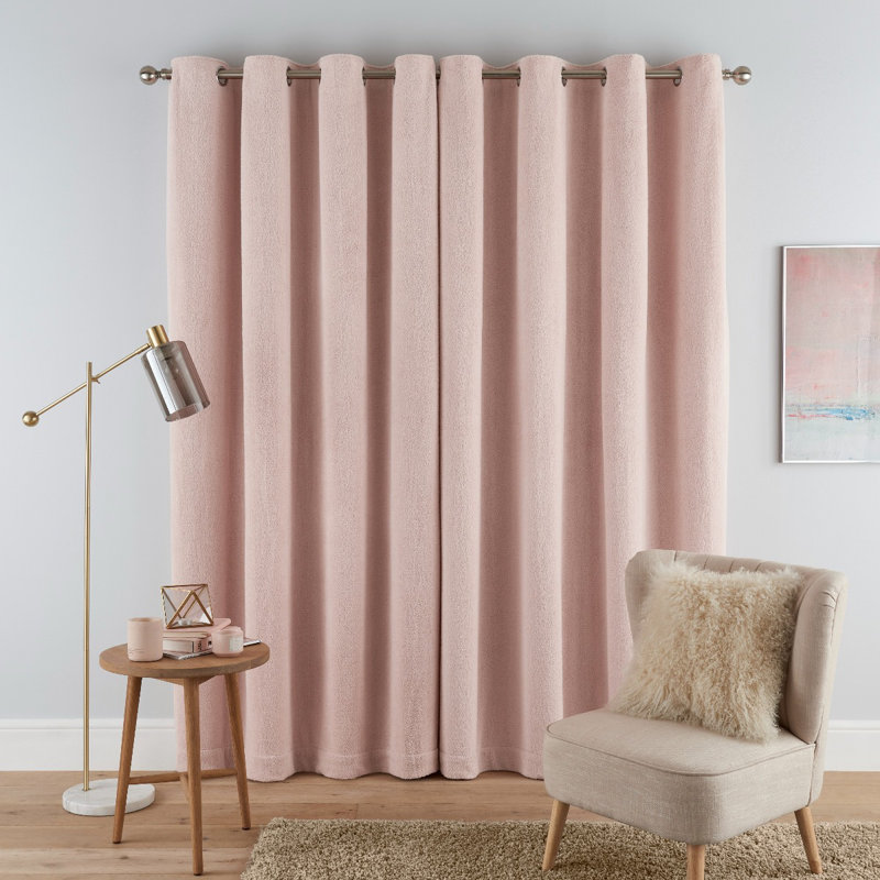 Livinia Semi Sheer Curtain Pair, 168 W x 183 D cm, Blush