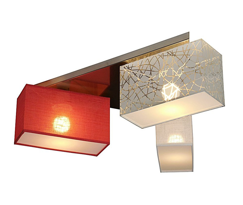 Lonsdale 2-Light 55cm LED Integrated Flush Mount, Silver/Red/White