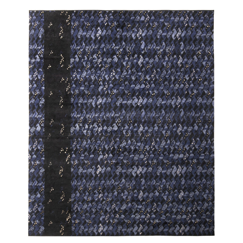 Hand Knotted Wool Geometric Area Rug, Rectangle 14' x 20'