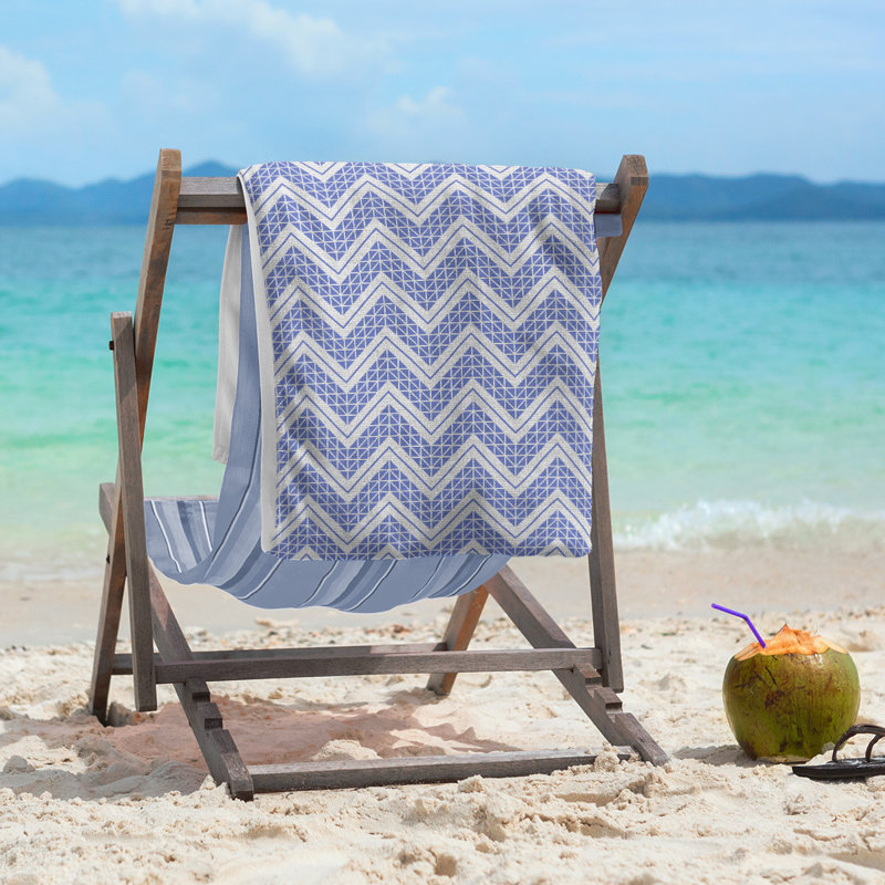 Serviette de plage Stephenie, Bleu / argent clair