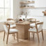Ensemble de salle à manger moderne scandinave pour 4 personnes avec chaises rembourrées en bois d'hévéa Liora