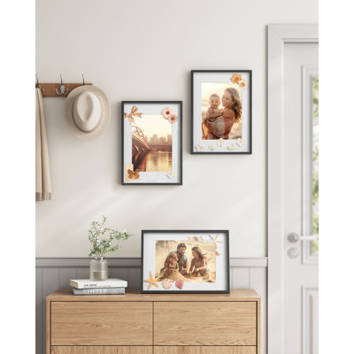 Black Storage Picture Frame - Set of 3 with Mat