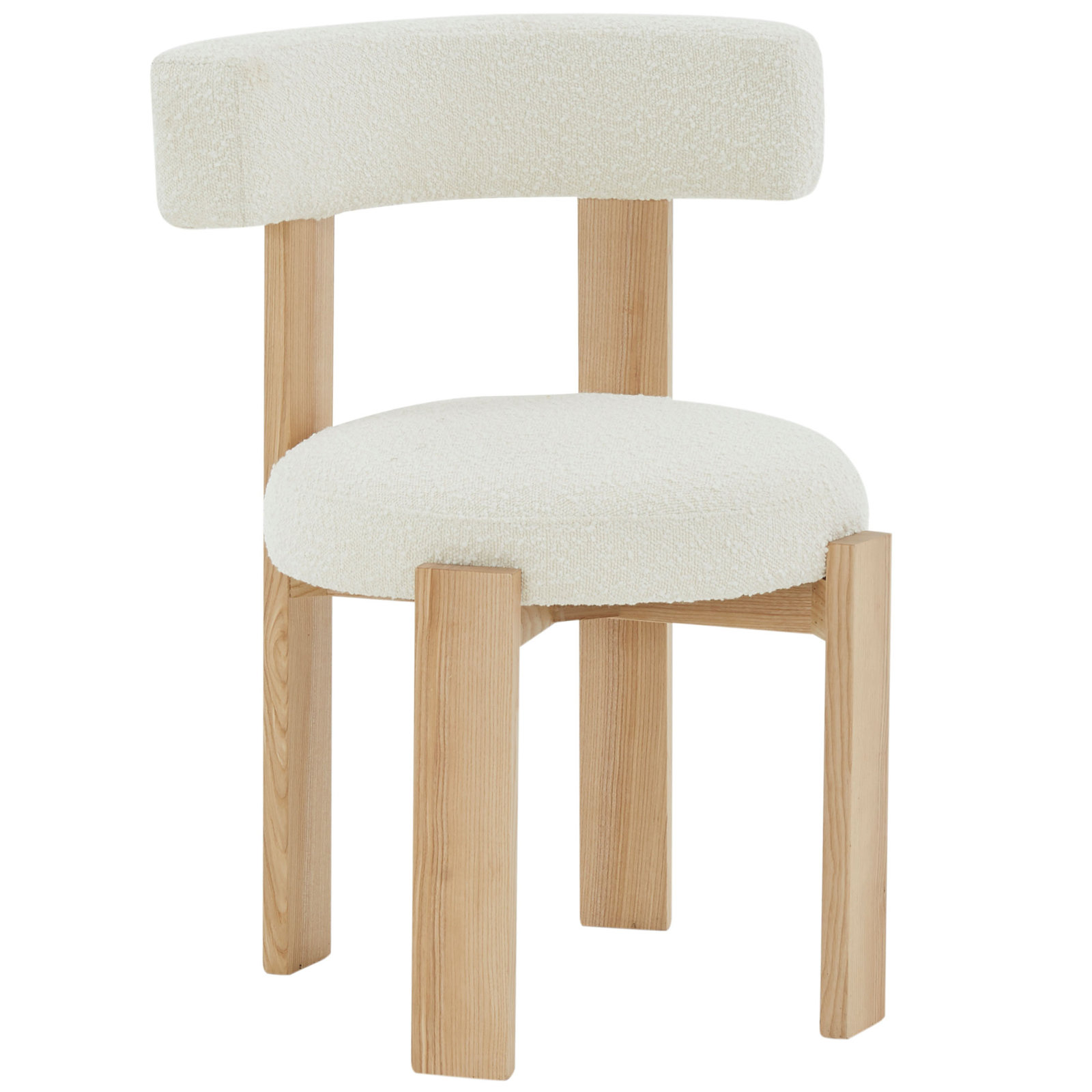 Eugenia Slat Back Side Chair in White, Ivory/Natural