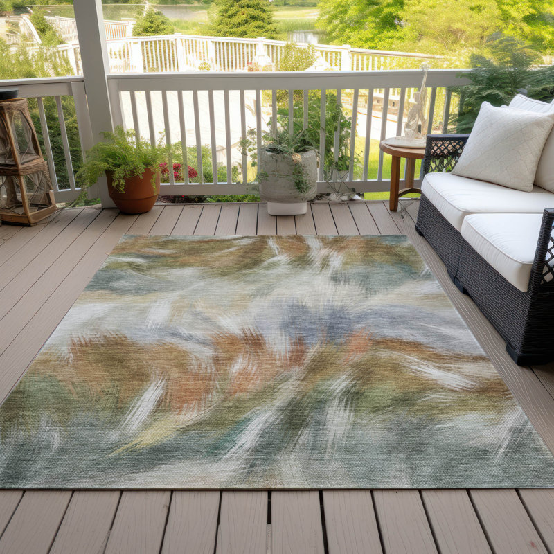 Tapis beige d'intérieur / extérieur lavable à la machine, Rectangle 10 pi x 14 pi